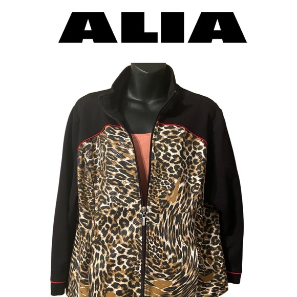 ALIA SZ 20P- CHEETAH PRINT ZIPPERED JACKET - Picture 1 of 10